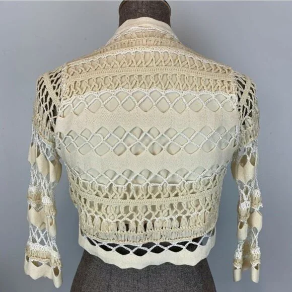 Gaby Eden Crochet Bolero Shrug Jacket Short - Picture 2 of 7